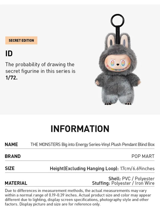 (Open Box) 1 Pcs Authentic POP Mart Labubu The Monsters Big Into Energy
