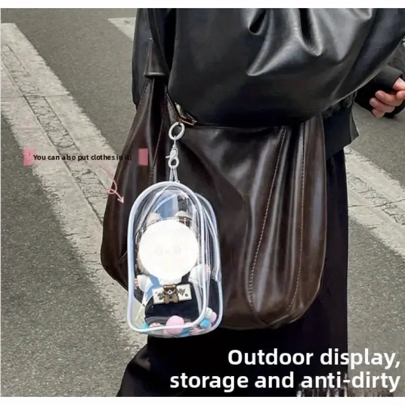 1Pc Labubu Protective Case - Clear Transparent Backpack