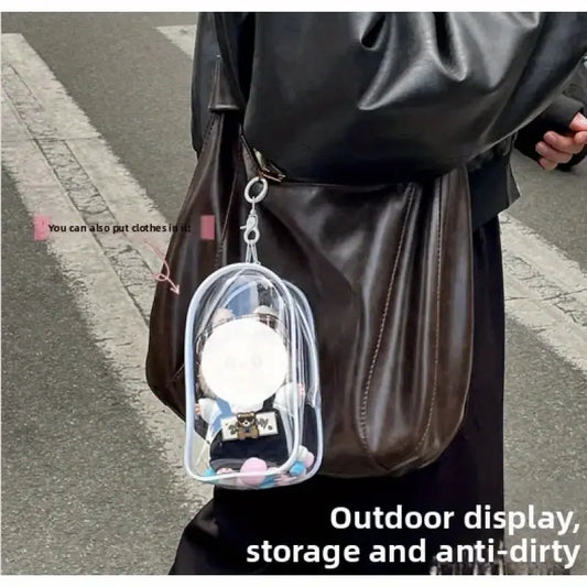 1Pc Labubu Protective Case - Clear Transparent Backpack