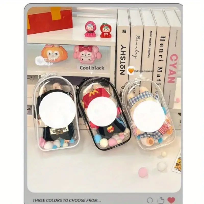 1Pc Labubu Protective Case - Clear Transparent Backpack
